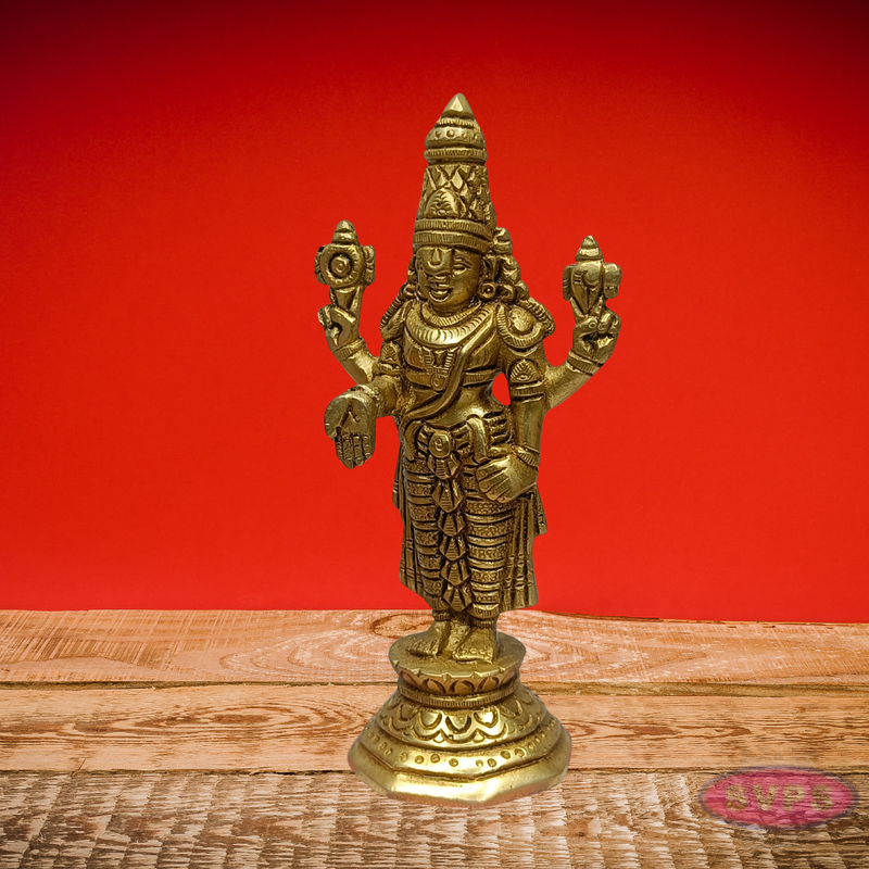Antique Finish Brass Lord Venkateswara Statue for Pooja Room