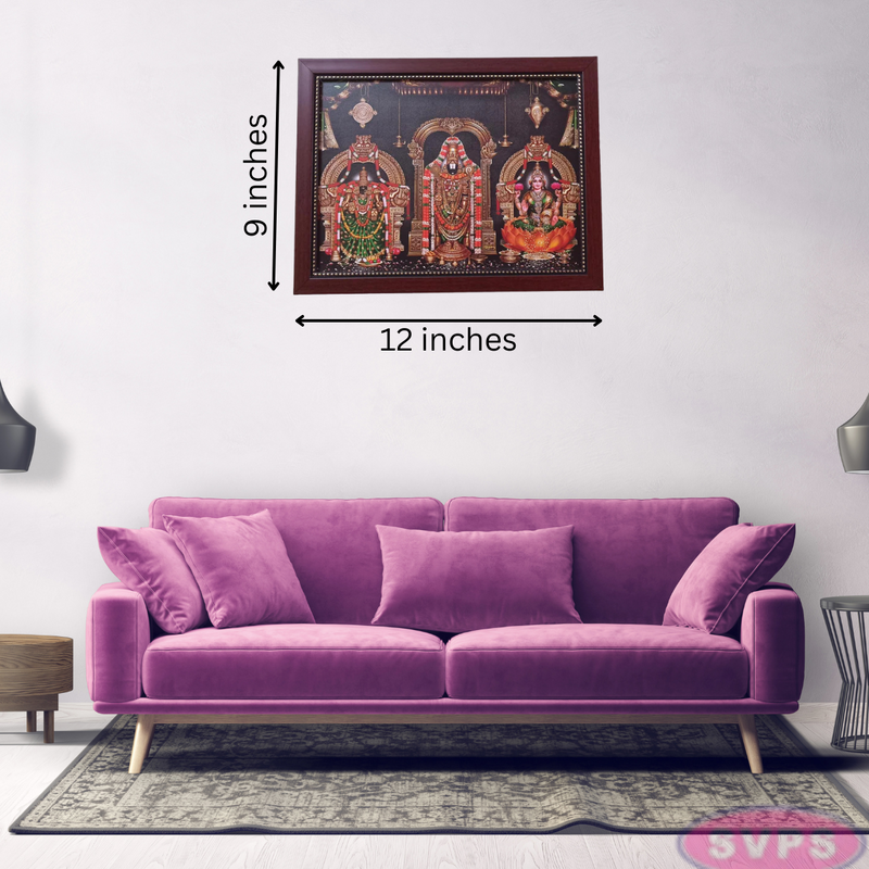 Tirupathi Balaji With Sridevi Bhudevi Sangu Chakram Photo Frame
