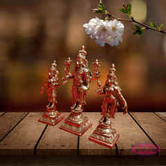 Hand Made Tirupati Srinivasa Perumal and Thayar Panchaloga Idol (Set of 3) / Perumal Vigraham/Deity