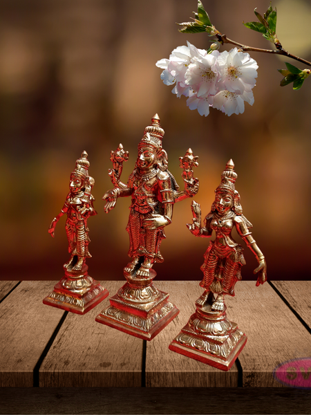 Hand Made Tirupati Srinivasa Perumal and Thayar Panchaloga Idol (Set of 3) / Perumal Vigraham/Deity