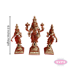 Hand Made Tirupati Srinivasa Perumal and Thayar Panchaloga Idol (Set of 3) / Perumal Vigraham/Deity