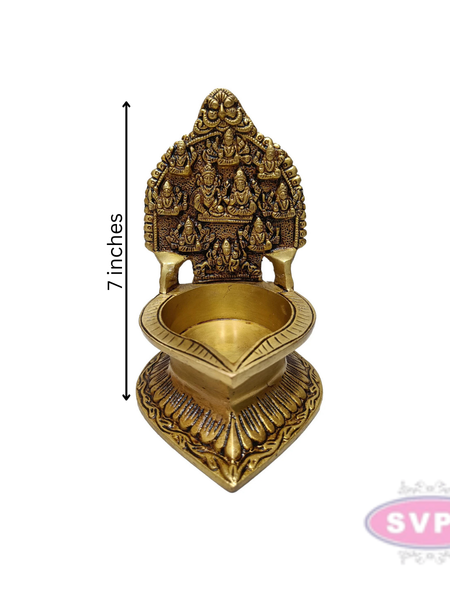 Traditional Brass Ashtalakshmi Diya For Puja