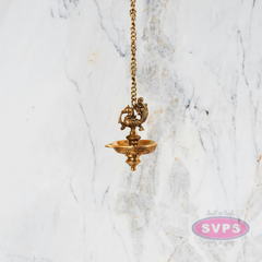 Traditional Brass Hanging Peacock Diya