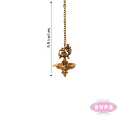 Traditional Brass Hanging Peacock Diya