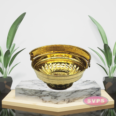 Traditional Brass Round Shape Puja Basket