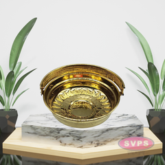 Traditional Brass Round Shape Puja Basket