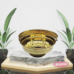 Traditional Brass Round Shape Puja Basket