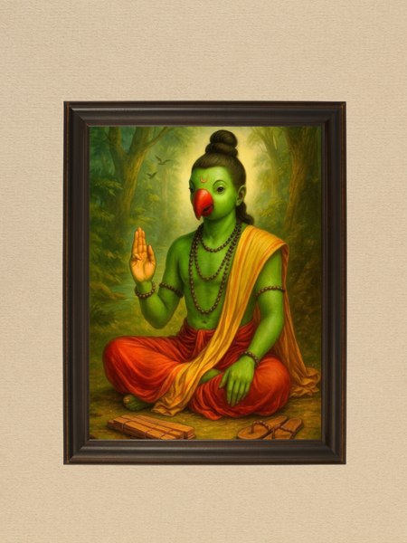 Antique Shuka Muni Photo Frame for Pooja Room & Home Decor