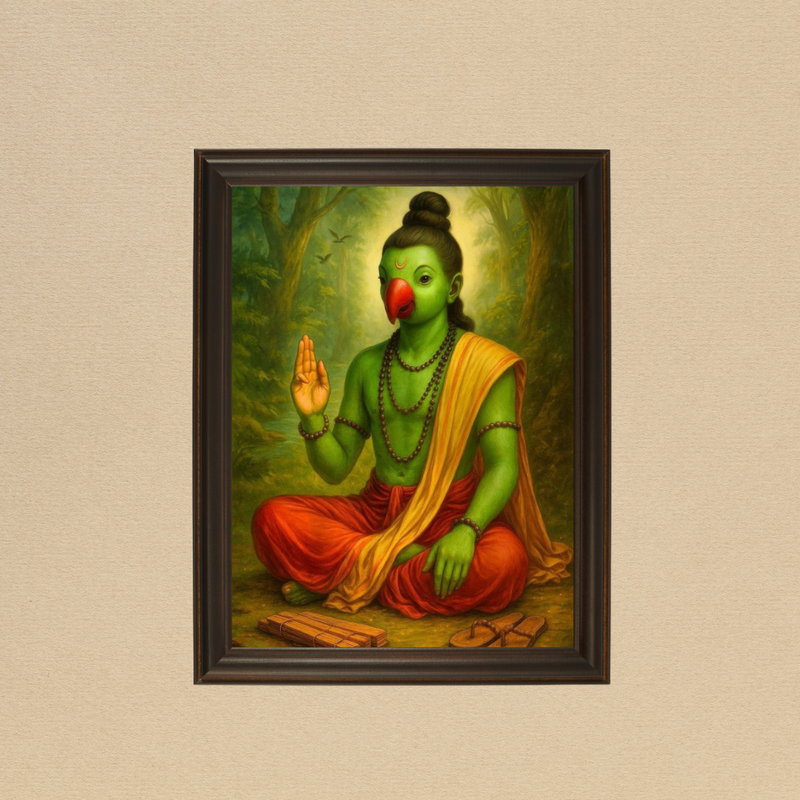Antique Shuka Muni Photo Frame for Pooja Room & Home Decor