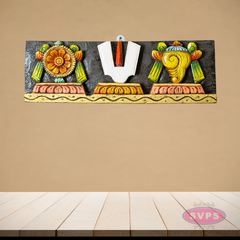 Handmade Thenkalai Shanku Chakra Namam Wooden Wall Plaque – Divine Home Decor