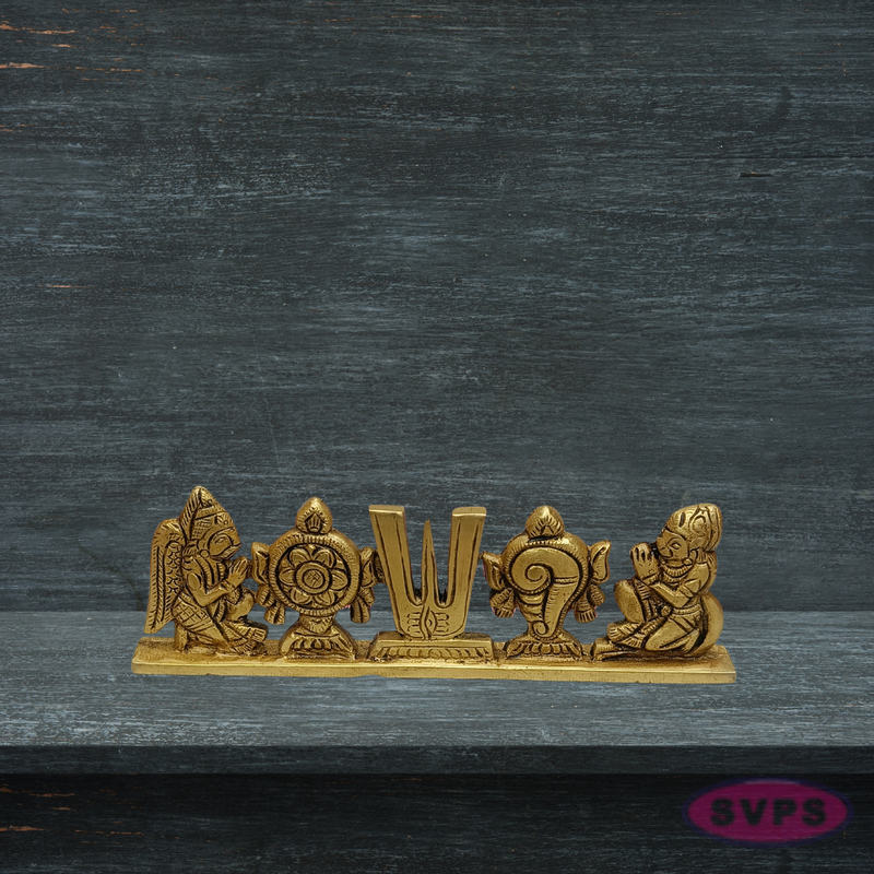 Antique Finish Vishnu Namam Brass Idol for Home Temple
