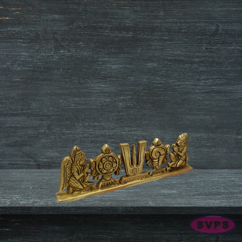 Antique Finish Vishnu Namam Brass Idol for Home Temple