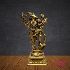 Brass Varaha Swamy with Bhudevi – Vishnu Avatar Decorative Idol