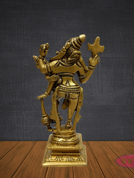 Brass Varaha Swamy with Bhudevi – Vishnu Avatar Decorative Idol