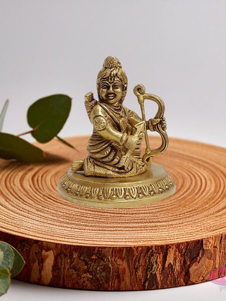 Handmade Brass Bala Ram Idol – Sitting Ram Lalla with Bow & Arrow