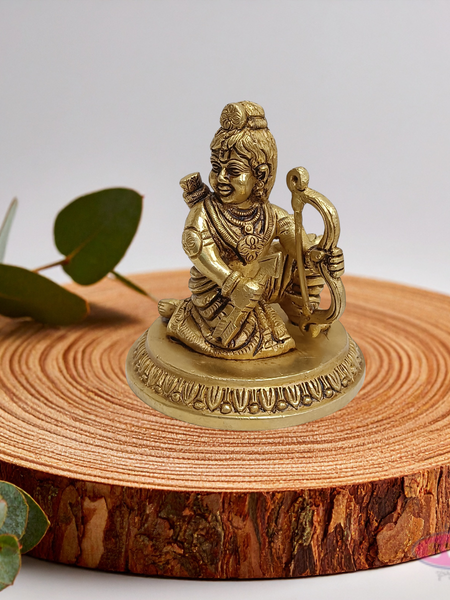 Handmade Brass Bala Ram Idol – Sitting Ram Lalla with Bow & Arrow