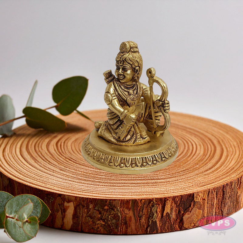 Handmade Brass Bala Ram Idol – Sitting Ram Lalla with Bow & Arrow