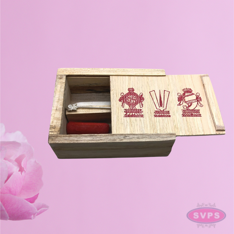 Wooden Tiruman Box / Vadakalai & Thenkalai / Sliding