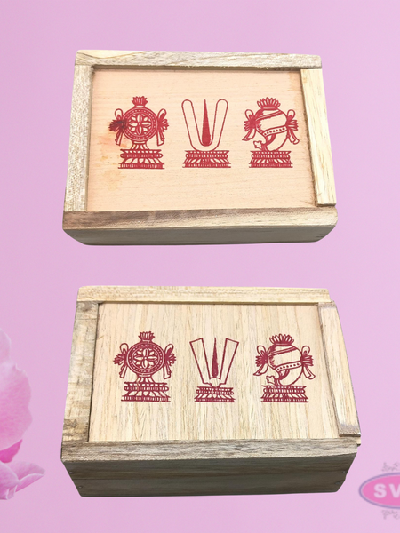 Wooden Tiruman Box / Vadakalai & Thenkalai / Sliding