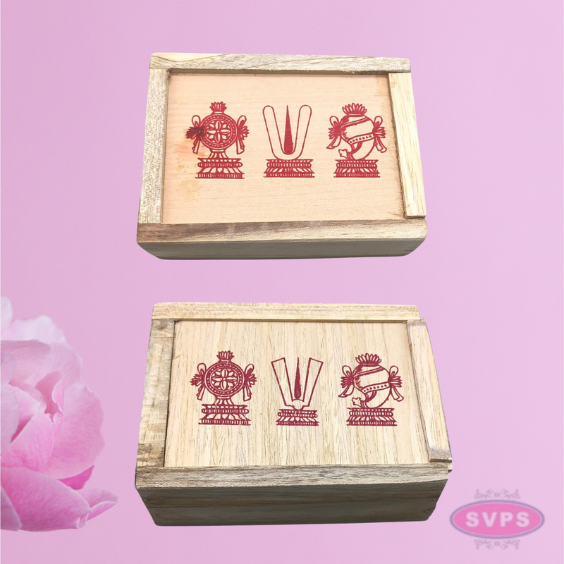 Wooden Tiruman Box / Vadakalai & Thenkalai / Sliding