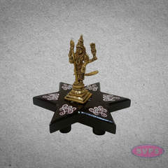 Premium Wooden Star Pooja Stool for Festivals