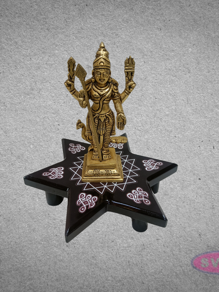 Decorative Wooden Star Peetam for Home Temple