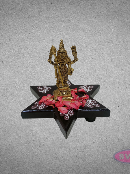 Premium Wooden Star Pooja Stool for Festivals