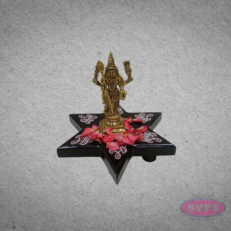 Premium Wooden Star Pooja Stool for Festivals
