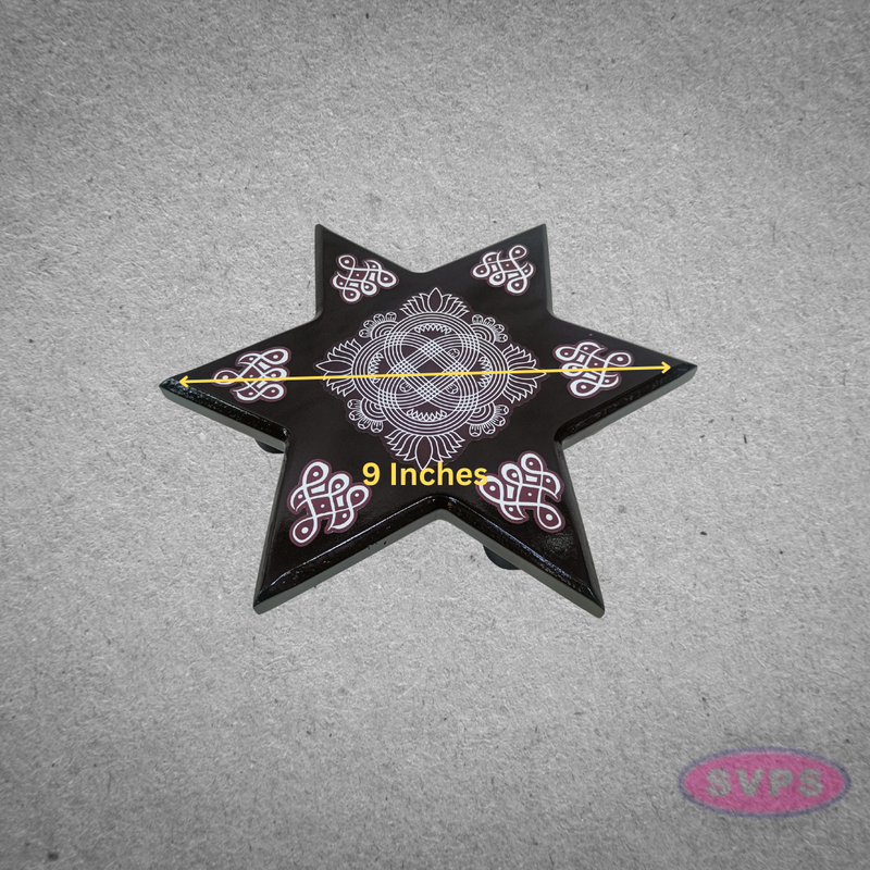 Decorative Wooden Star Peetam for Home Temple