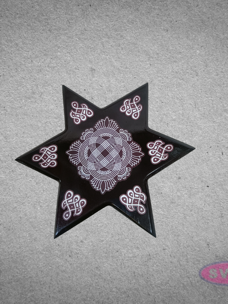 Decorative Wooden Star Peetam for Home Temple