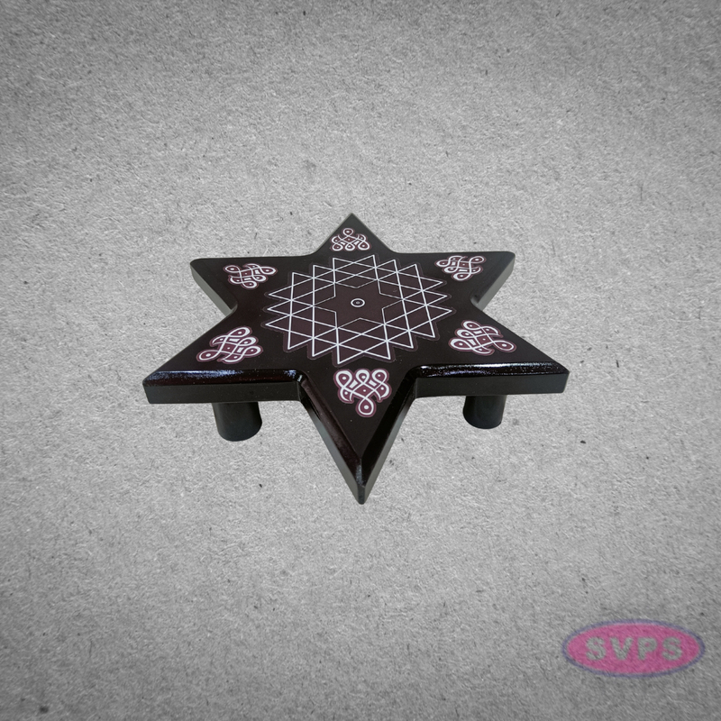 Decorative Wooden Star Peetam for Home Temple