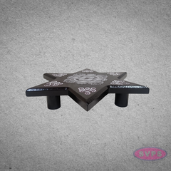 Wooden Star-Shaped Pooja Chowki for God Idol Placement