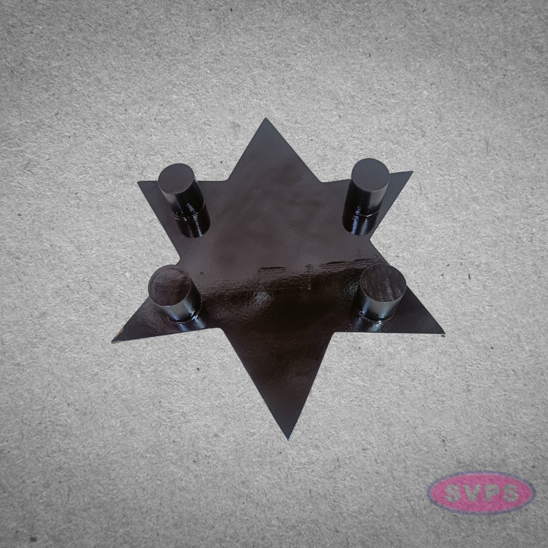 Wooden Star-Shaped Pooja Chowki for God Idol Placement