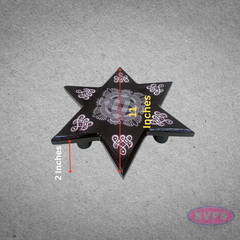 Wooden Star-Shaped Pooja Chowki for God Idol Placement