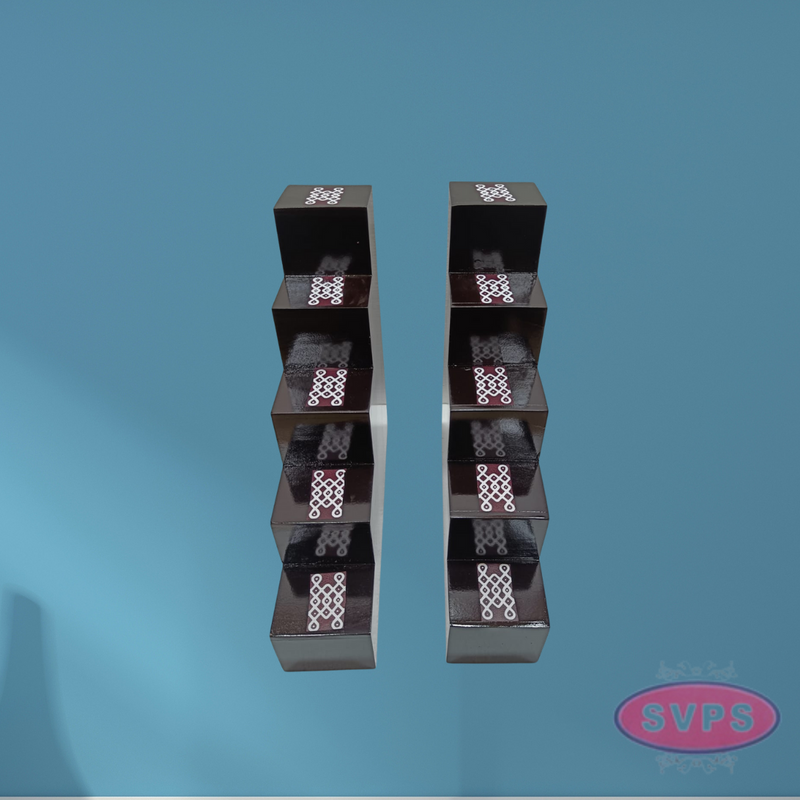 Wooden 5 Lamp Stand With Brass Dasavatharam Idol