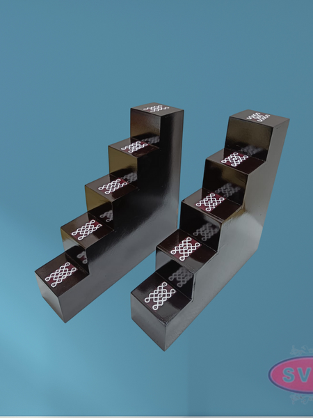 Wooden 5 Lamp Stand With Brass Dasavatharam Idol