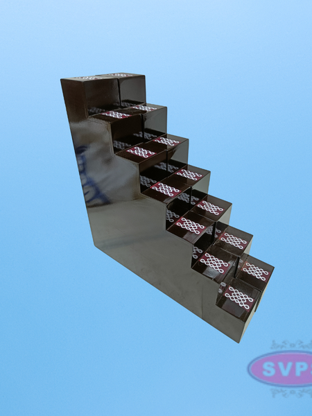 Wooden 7 Step Deity Stand For Lamp Decoration