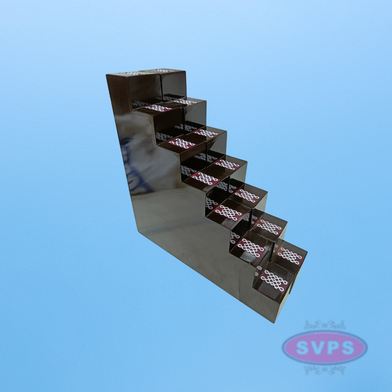 Wooden 7 Step Deity Stand For Lamp Decoration