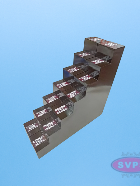 Wooden 7 Step Deity Stand For Lamp Decoration