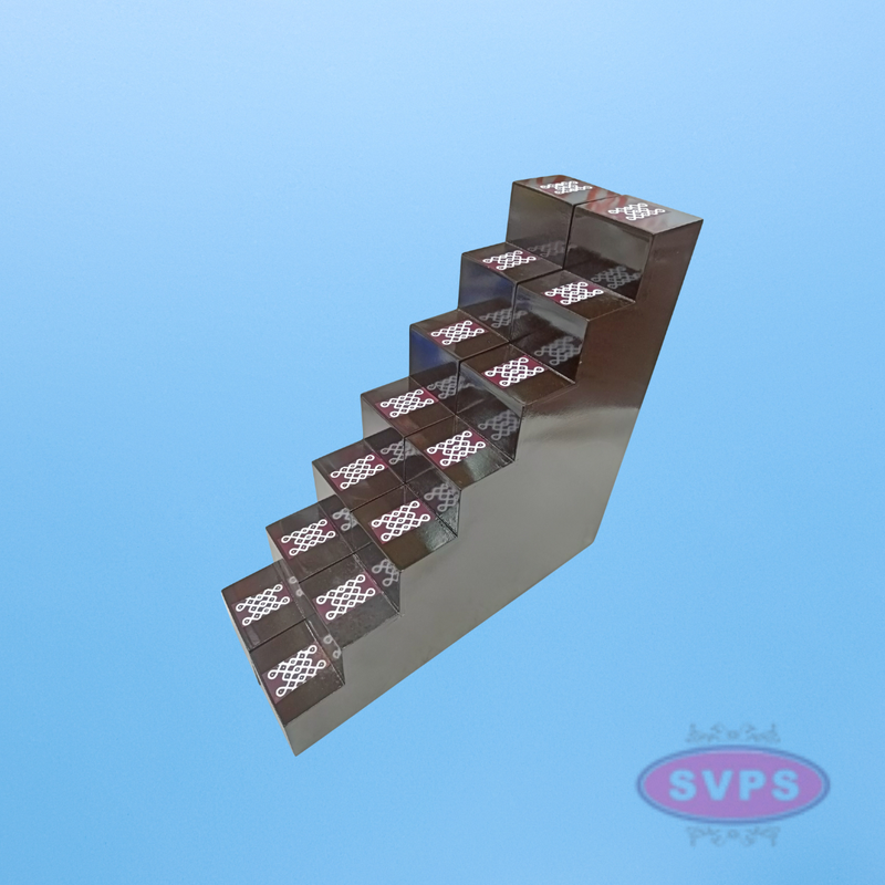 Wooden 7 Step Deity Stand For Lamp Decoration