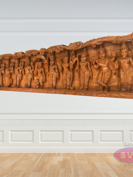 Wooden Carved Dasavatharam Wall Hanging