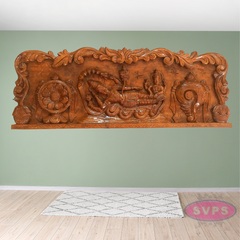 Wooden Carving Tiruparkadal Ranganathar With Thayar Wallhanging