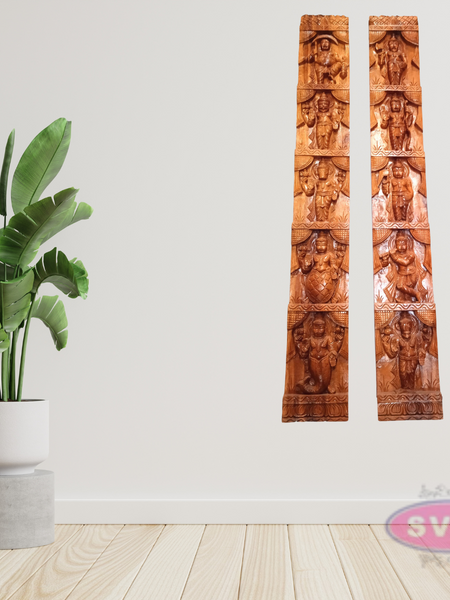 Wooden Dasavatharam Wall Panal / Vertical