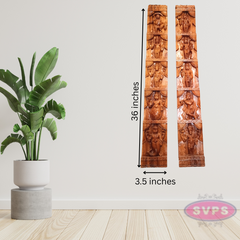Wooden Dasavatharam Wall Panal / Vertical