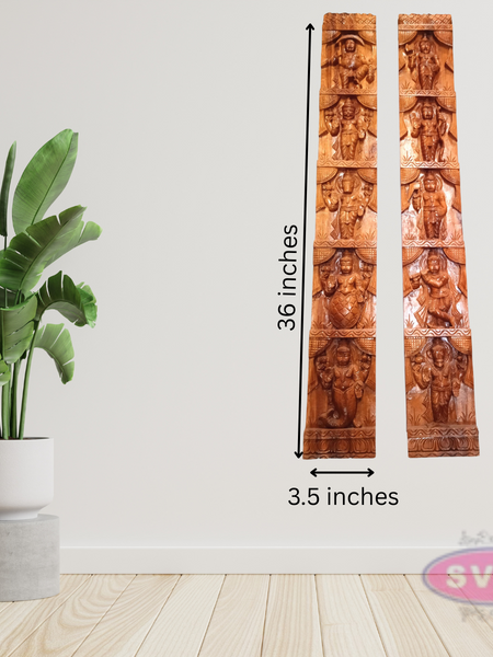 Wooden Dasavatharam Wall Panal / Vertical