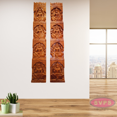 Wooden Gajalakshmi Wall Panal / Vertical