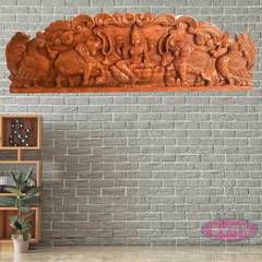 Wooden Gajalakshmmi Wall Hanging