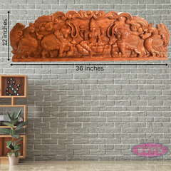 Wooden Gajalakshmmi Wall Hanging