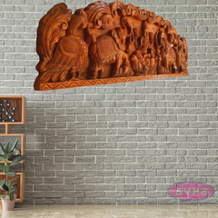 Wooden Gajalakshmmi Wall Hanging
