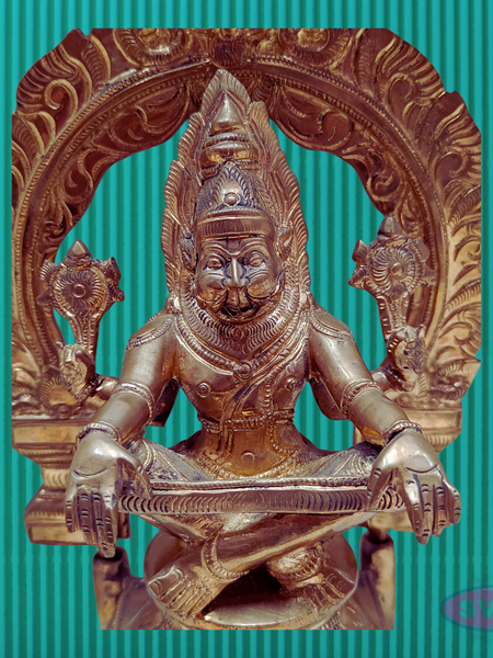 Panchaloha Narasimha Deity Idol in Sitting Pose – Traditional Handcrafted Design